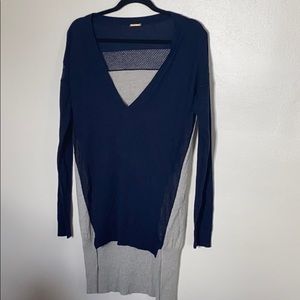 Gray and navy blue Rebecca minkoff sweater